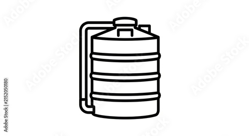 Simple black and white illustration of barrel.