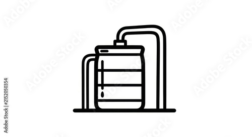 Simple black and white industrial tank.