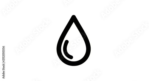 Simple Black Drop Icon Symbol.