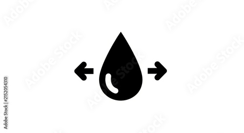 Water Droplet with Arrows Symbol.