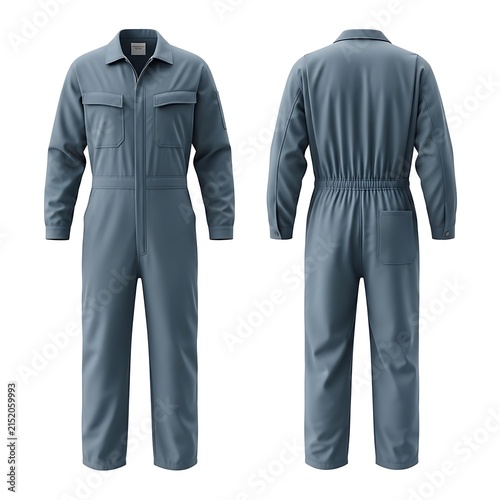 mockup of a blue gray color coverall