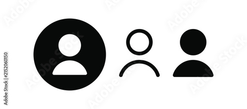 Картината върху платно user profile avatar icons set in inverted circle, minimalist line outline, and solid filled styles