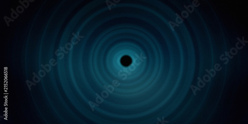 Photography Abstract black hole with blue concentric circles expanding motion background graphic