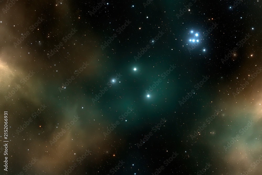 Fototapeta premium Distant galaxy with star clusters, nebulae, and cosmic dust