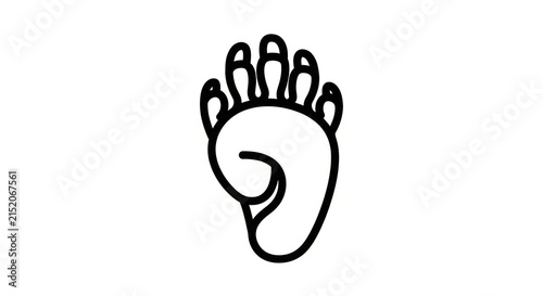 Konstfotografi Foot illustration with five toes drawing.