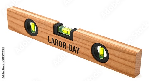 3D Illustration of a Wooden Bubble Level Celebrating Labor Day Workmanship