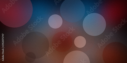 Abstract circles background with dark blue and red tones and subtle grain texture.