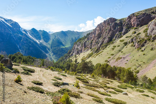 Caucasus Mountains landscape. Muhu Pass, Karachay-Cherkessia, Russia
