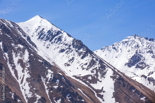 Caucasus Mountains spring landscape. Karachay-Cherkessia, Russia