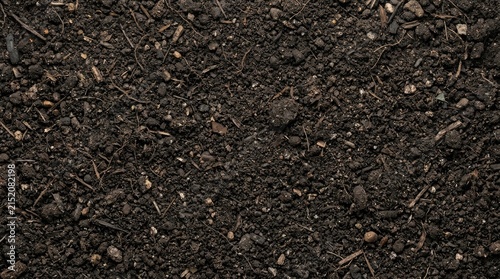 Rich dark organic soil texture background for gardening and agriculture