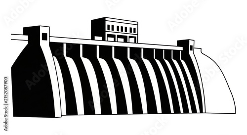 Obraz na płótnie Hydroelectric Dam Power Plant Structure.