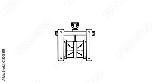 Industrial metal pulley system drawing.