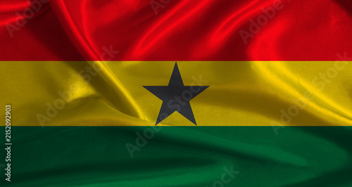 Obraz na płótnie Ghana flag with cloth textured background