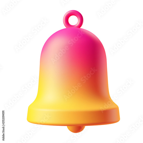 Pink-Orange Gradient 3D Bell Icon | New Message Reminder UI Design Asset