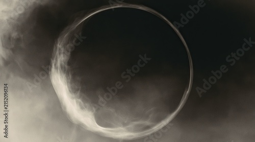Perfect Translucent Smoke Ring on Dark Background