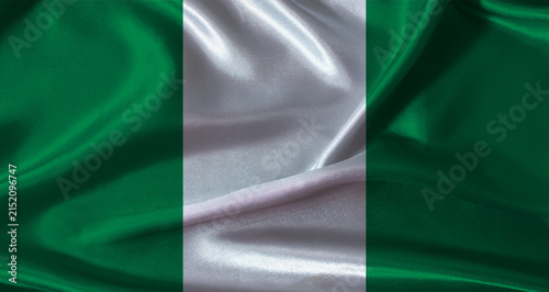 Photography National flag of Nigeria with cloth texture