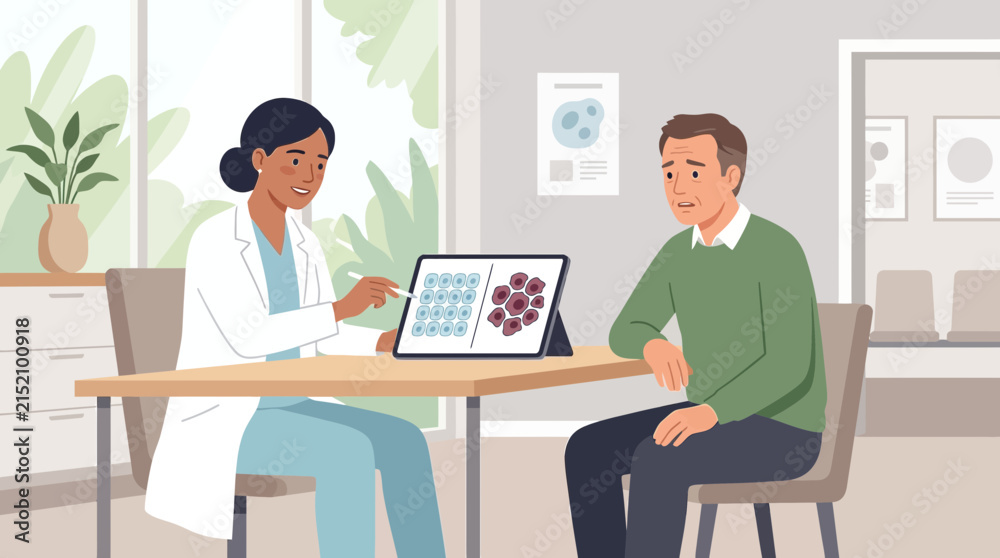 Fototapeta premium Doctor Explains Medical Results to Concerned Patient