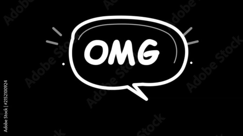 Omg speech bubble graphic illustration featuring bold text for dynamic social media motion video footage