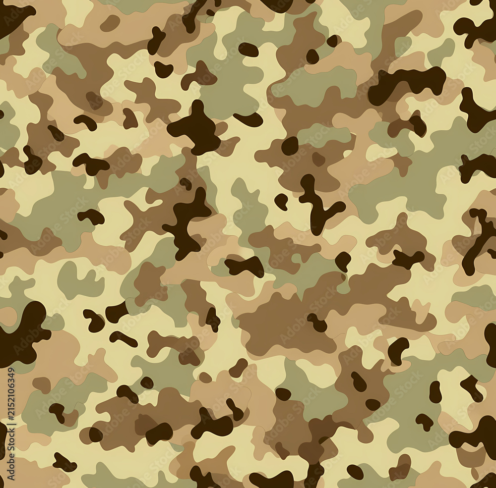 Naklejka premium Multicam Camouflage Seamless Pattern Tactical Vector Background