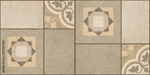 Cuadro en lienzo abstract geometric white background, cement and granite stone relief decorative