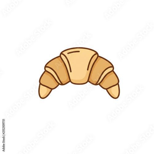 Golden Croissant Pastry Bakery Food Illustration