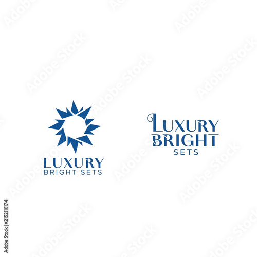 Luxury abstract sunburst logo design set