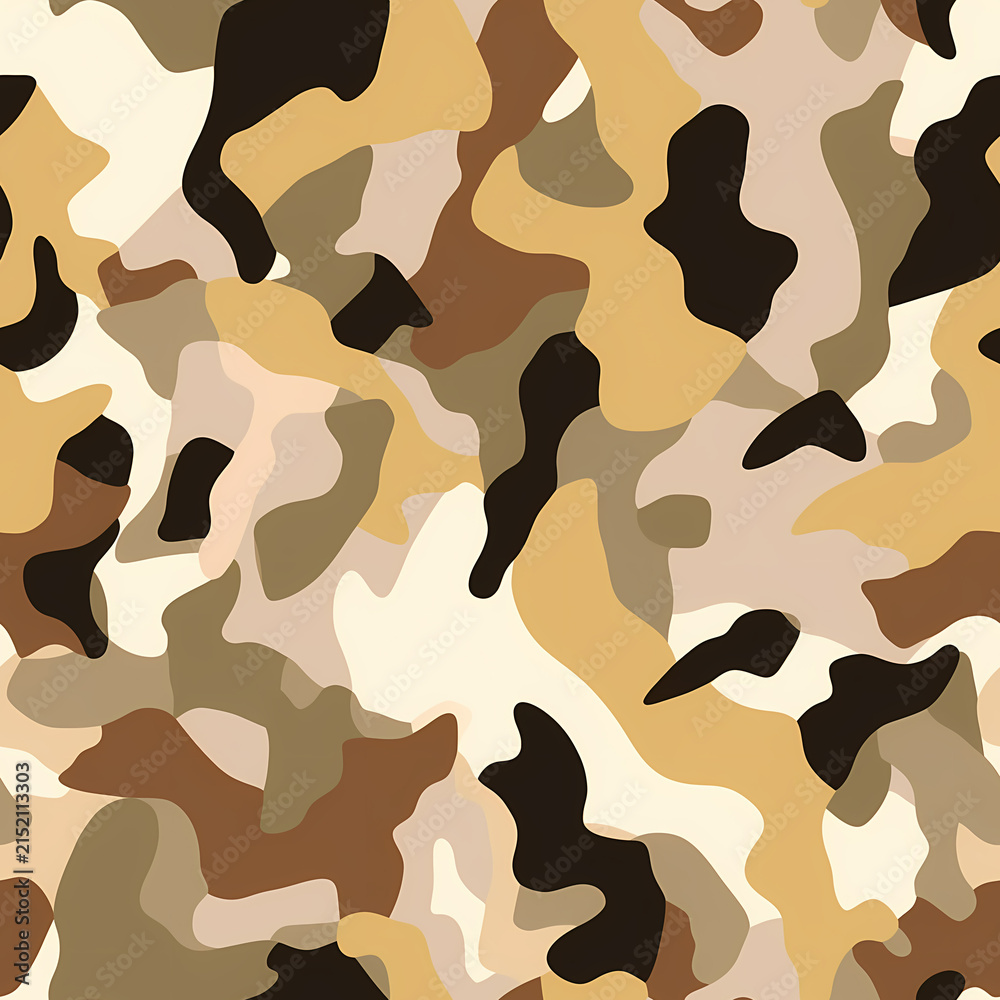 Naklejka premium Seamless Warm Sand and Ochre Camouflage Texture Vector