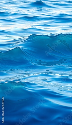 Vibrant blue ocean waves in natural light