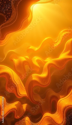 Luxurious golden shimmering flowing forms