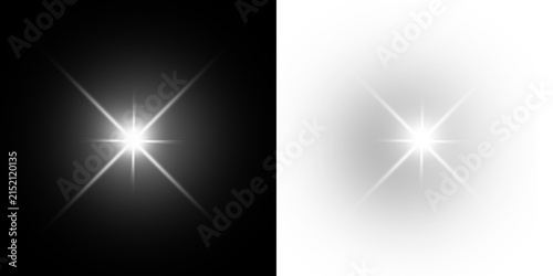 White star sparkle light flare effect overlay