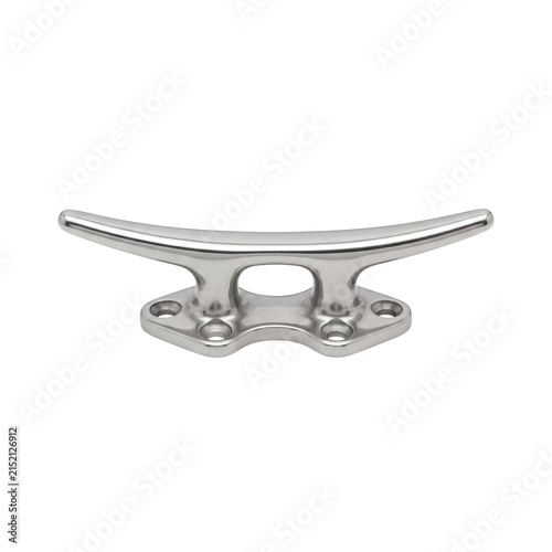 Foto Polished stainless steel boat cleat for securing vessels on docks and piers