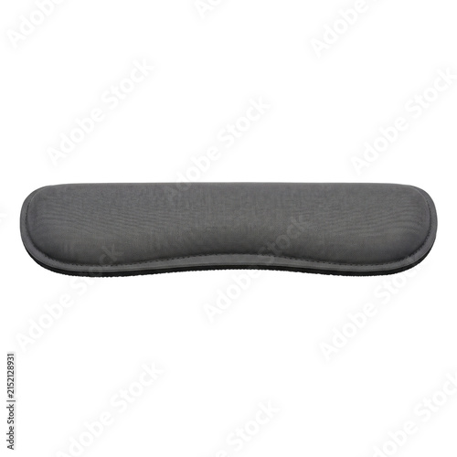 Foto Ergonomic gray wrist rest pad for comfortable computer use
