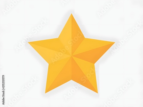 A bright yellow star shape with a shiny, three-dimensional appearance