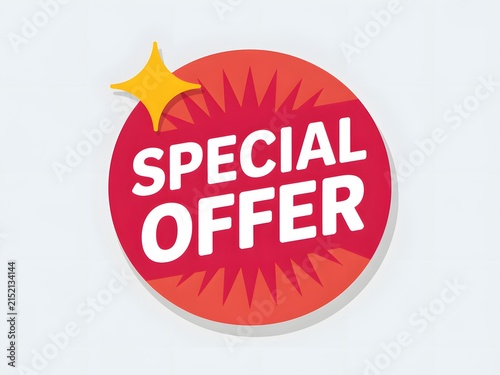 Special offer badge with starburst design and bold text