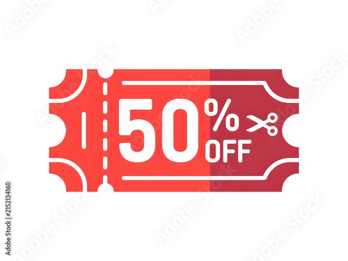 Striking digital discount banner showcasing fifty percent off promotion