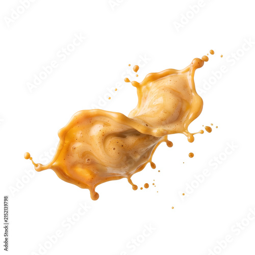 Twisting Caramel Sauce Liquid Splash Coffee Drink PNG