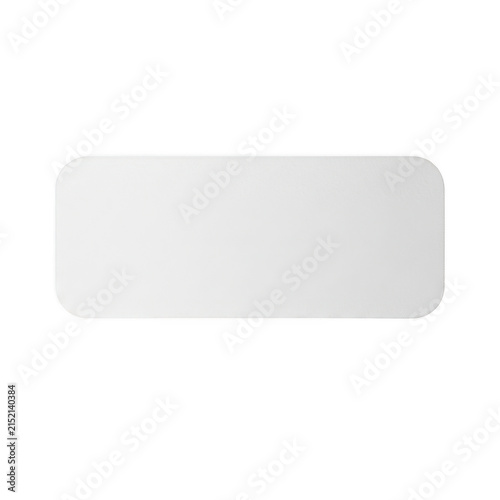 Blank white rectangular button with rounded corners