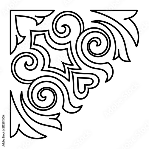 Corner detail with European-style decorative patterns.