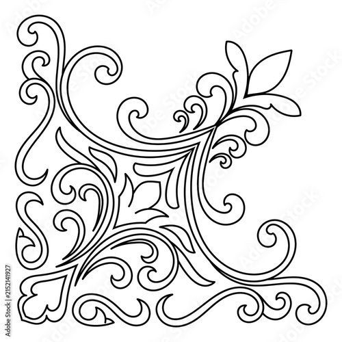 Rococo-style decorative photo frame; corner mounts for cards.