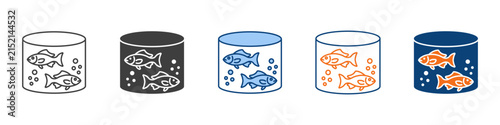 Aquaculture Icon Set Multiple Style Collection