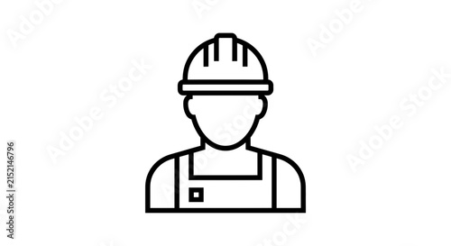 Construction worker icon a simple black line drawing on a white background
