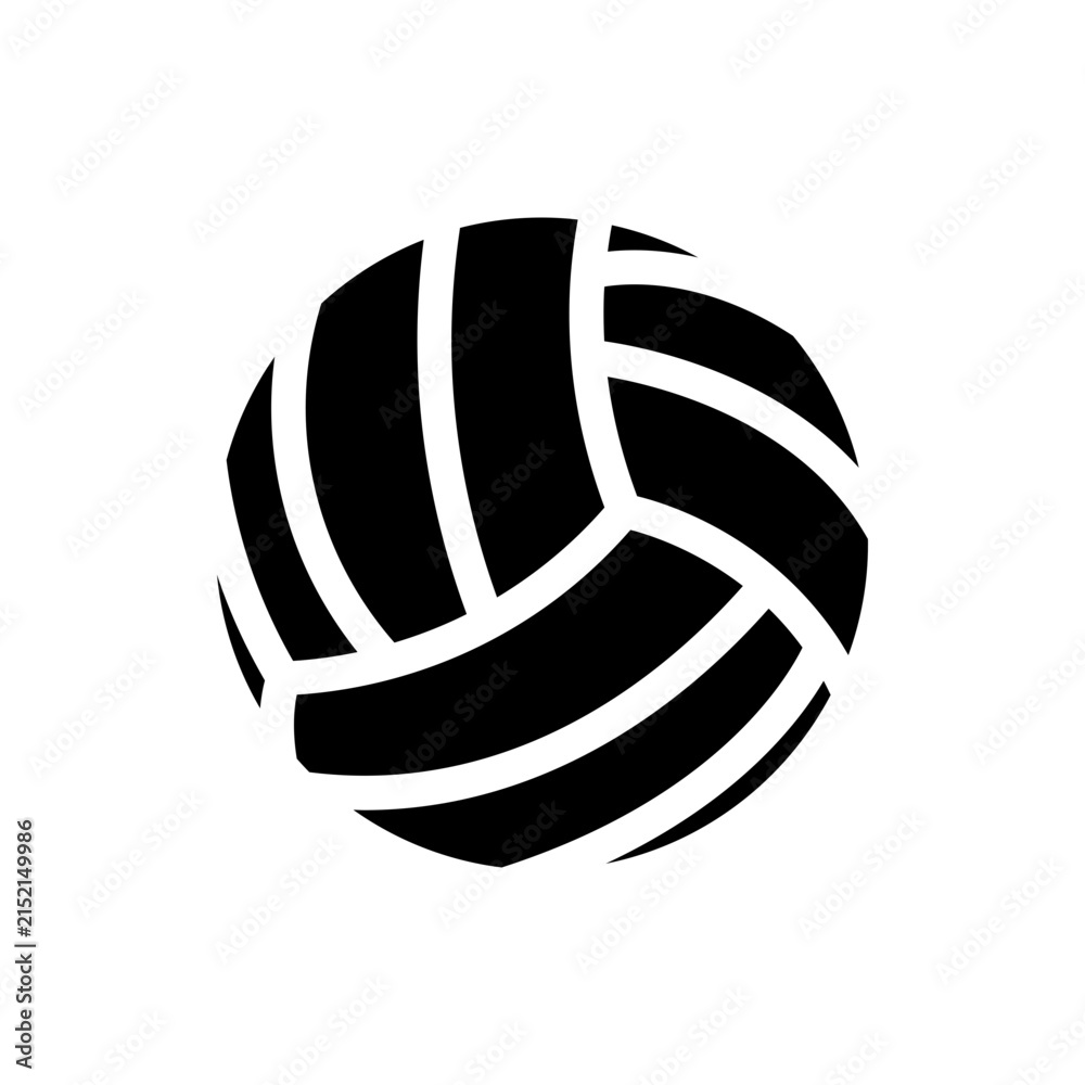 Fototapeta premium Volley ball black icon design, logo, app, UI. Vector illustration