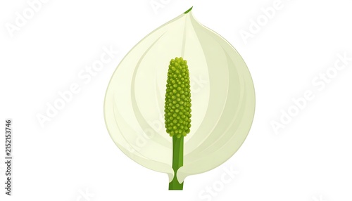 Fresh green pear hanging from tree branch.