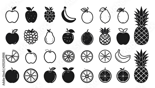 Black and white floral and leaf patterns collection.
