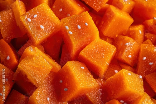 Diced Orange Bell Pepper with Fresh Juicy Texture