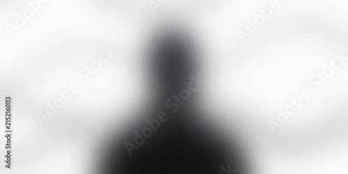 Cuadro en lienzo Black silhouette shape against a blurred white background with noise effect