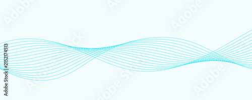 фотографія Abstract cyan wave lines background