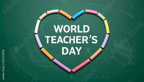 World Teachers’ Day chalk heart illustration