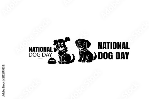 Vector illustration of  dog with  text 
