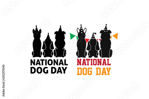 Statue of National Dog Day vector illustration